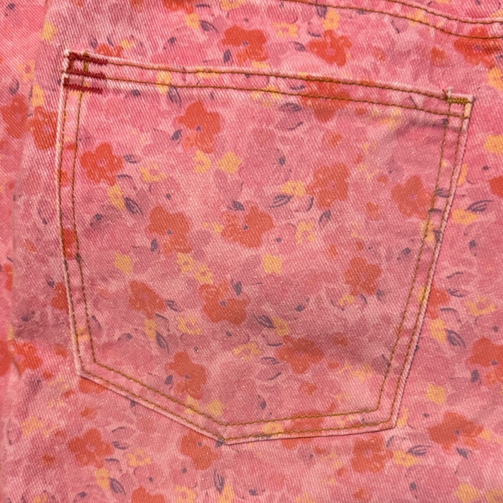 BDG Pink Floral High Rise Flare Jeans - Picture 7 of 8